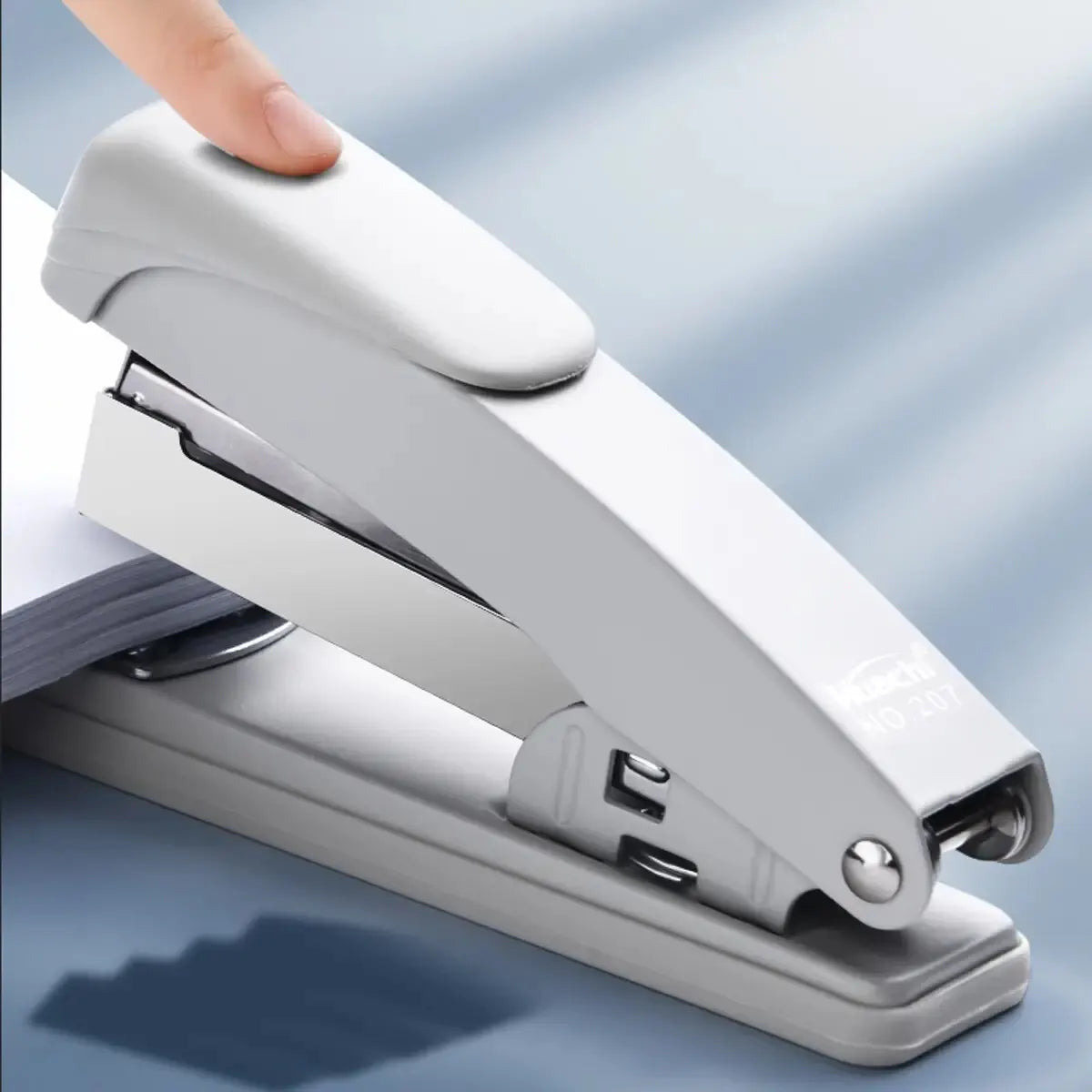 1Pcs Simple Portable White Or Black Labor-saving Office Stapler With No Staples