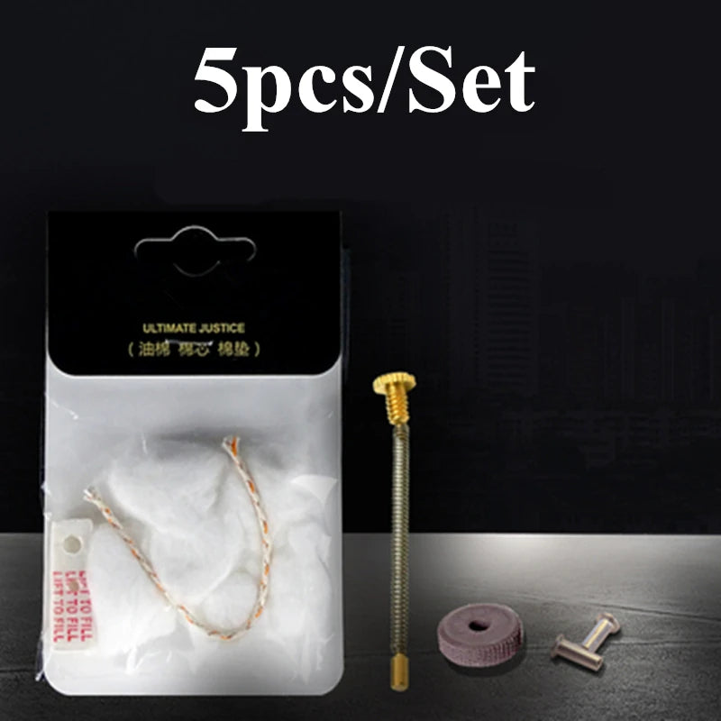 5 In 1 Wicks & Cotton Felt & Steel Wheel Rivet & Spring & Base Plate Set For Zippo Kerosene Petrol Lighter Repair Replace Gadget