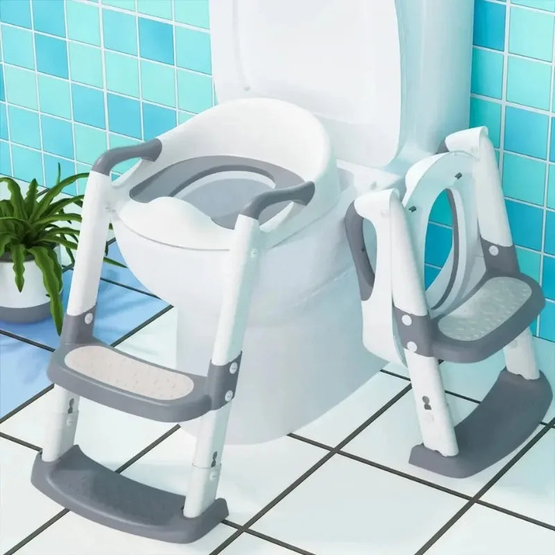 Baby Potty Toilet Training Seat Household Portable Foldable Safety Auxiliary Soft Cushion Toilet Ladder Children Potty Chair