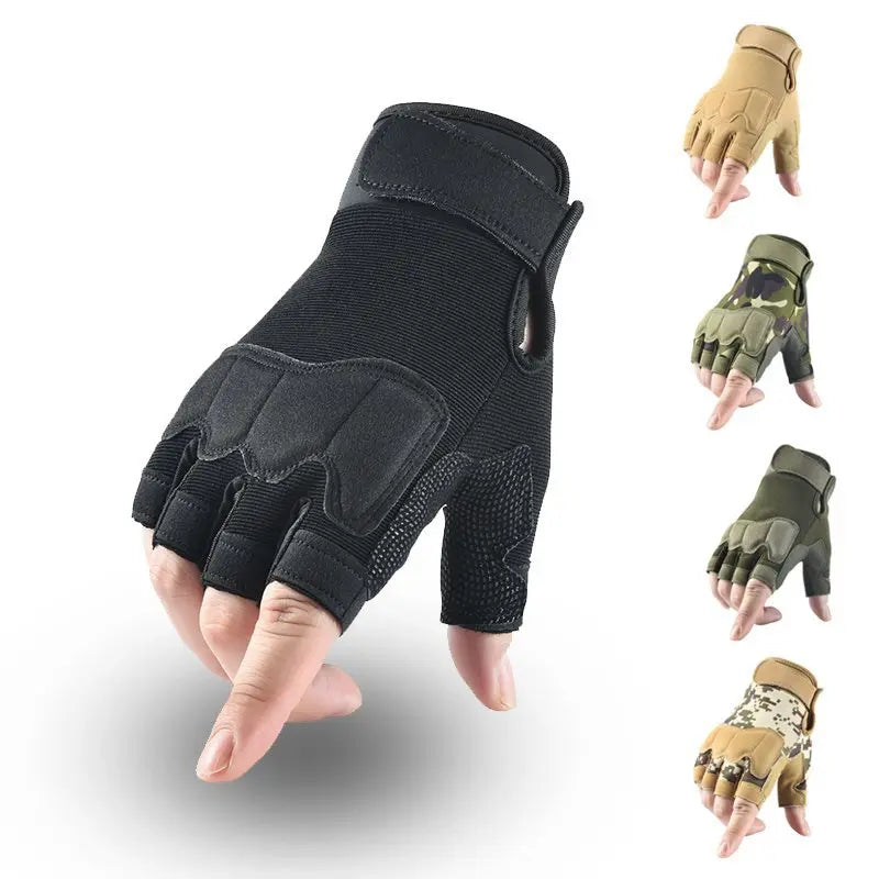 Outdoor Motorcycle Gloves Sport Gloves Half Finger Cycling  Men Women Knuckle Protection Sports Fitness Fingerless Gloves