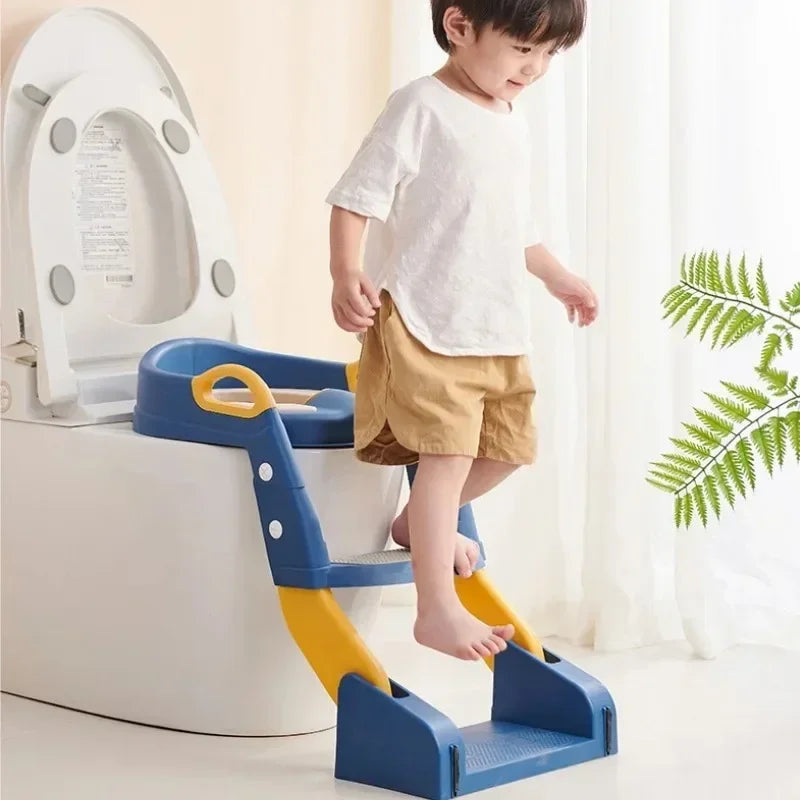 Baby Potty Toilet Training Seat Household Portable Foldable Safety Auxiliary Soft Cushion Toilet Ladder Children Potty Chair