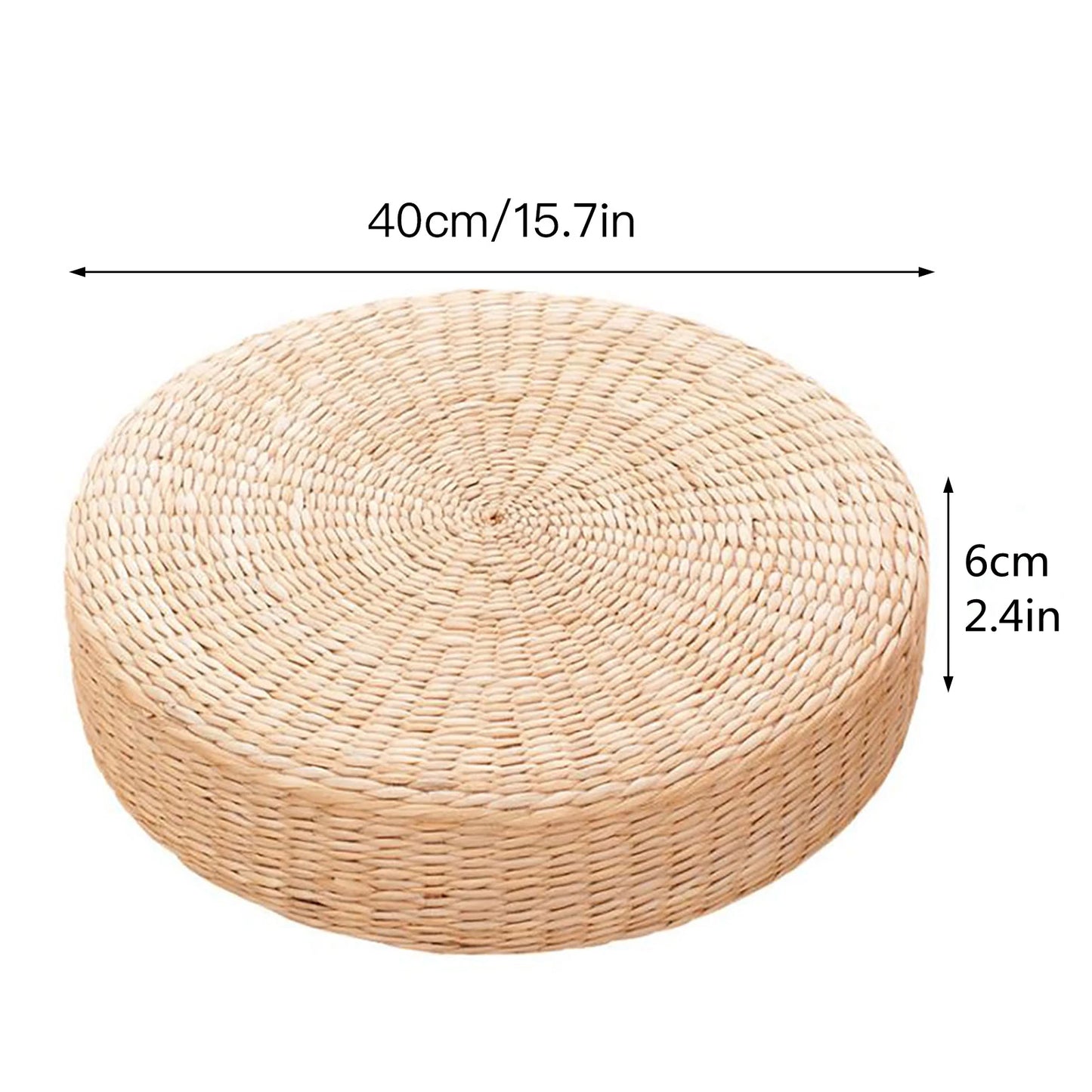 Hot 40cm*40cm Handmade Woven Natural Straw Round Pouf Tatami Cushion Floor Japanese Style Cushion Home Textile