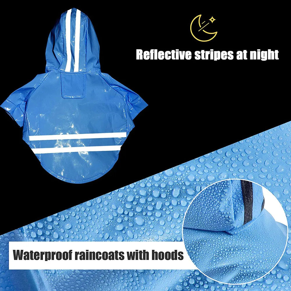 Dog Raincoat Reflective Pet Puppy Clothes Small Dog Rain Jacket Waterproof Yorkie Poodle Bichon Pomeranian Schnauzer Corgi Coat