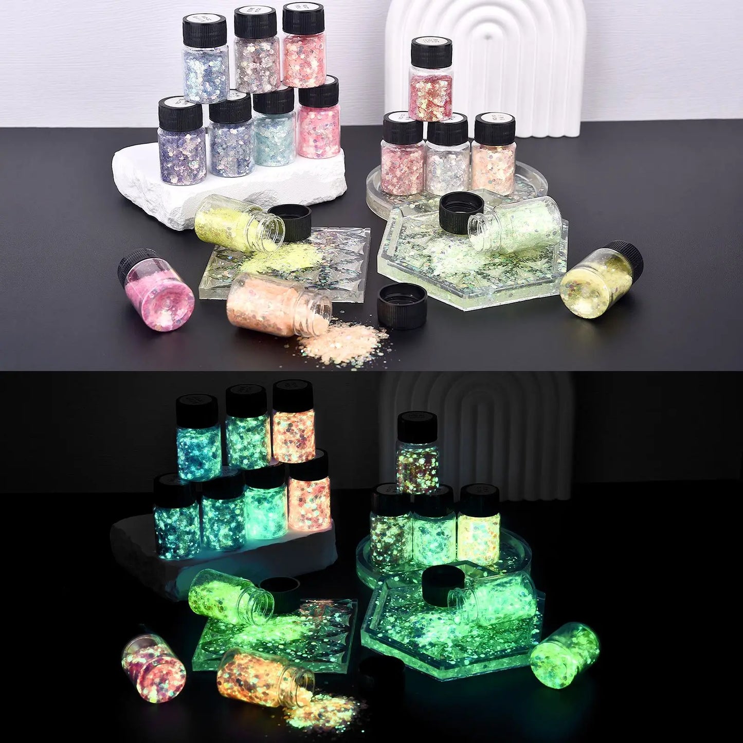 Luminous Sequins Glow In The Dark Glitters Fillers For DIY Epoxy Resin Mold Filling  Nail Art Crafts Resin Filling Decoration