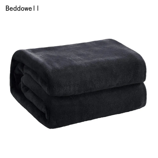 Solid Color Winter Fuzzy Flannel Blanket Fluffy Warm Soft Sofa Cover Bedspread Blue Black Coral Fleece Plush Blankets For Beds