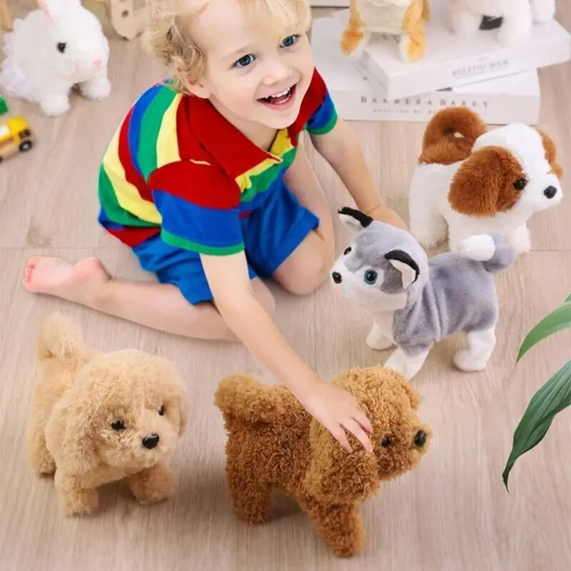 Realistic Plush Simulation Smart Dog Called Walking Plush Toy Electric Plush Robot Dog Toddler Toy Christmas Gift Realistic Plus