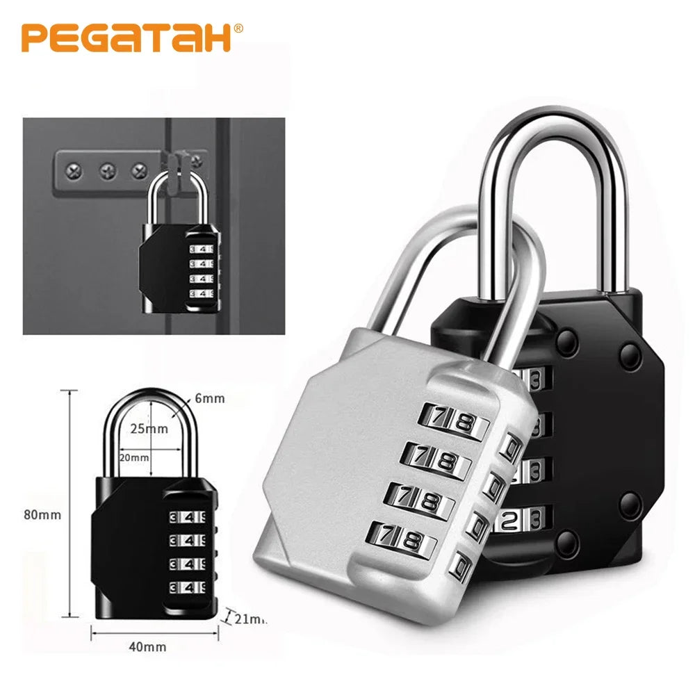 ORIA Combination Padlock 1PCS Password Locks 4 Digit Waterproof Outdoor Lock For Door Suitcase Bag Package Cabinet Locker Window