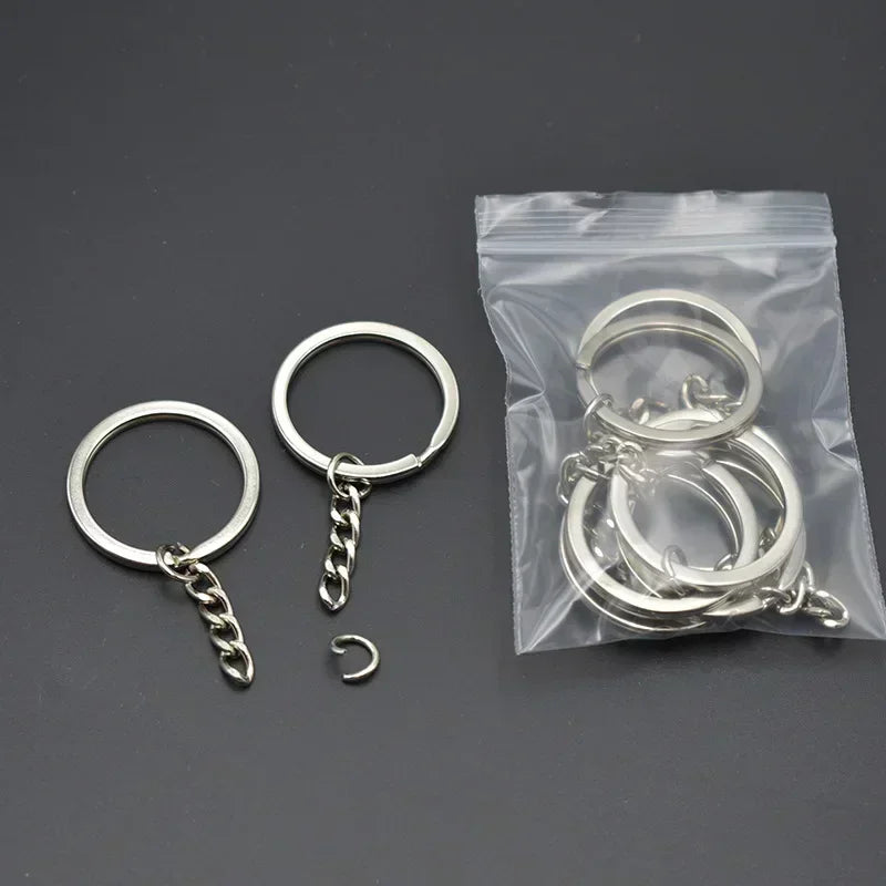 Metal Blank Keyring Keychain Split Rings Keyfob Key Rings Lobster Clasp Key Chain Key Pendant Ring Stainless Steel Rings