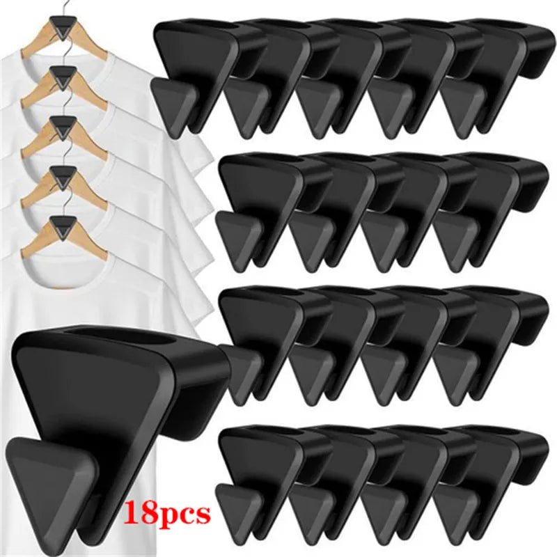 6/12/18pcs Triangles Clothes Hanger Connector Hooks Wardrobe Extender Clips for Clothing Space Saving Cascading Clothes Hangers