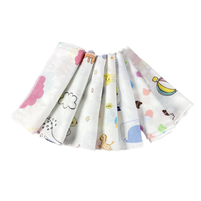 10PCS Baby Feeding Towel Teddy Bear Bunny Dot Chart Printed Children Small Handkerchief Gauze s Nursing  YYT308