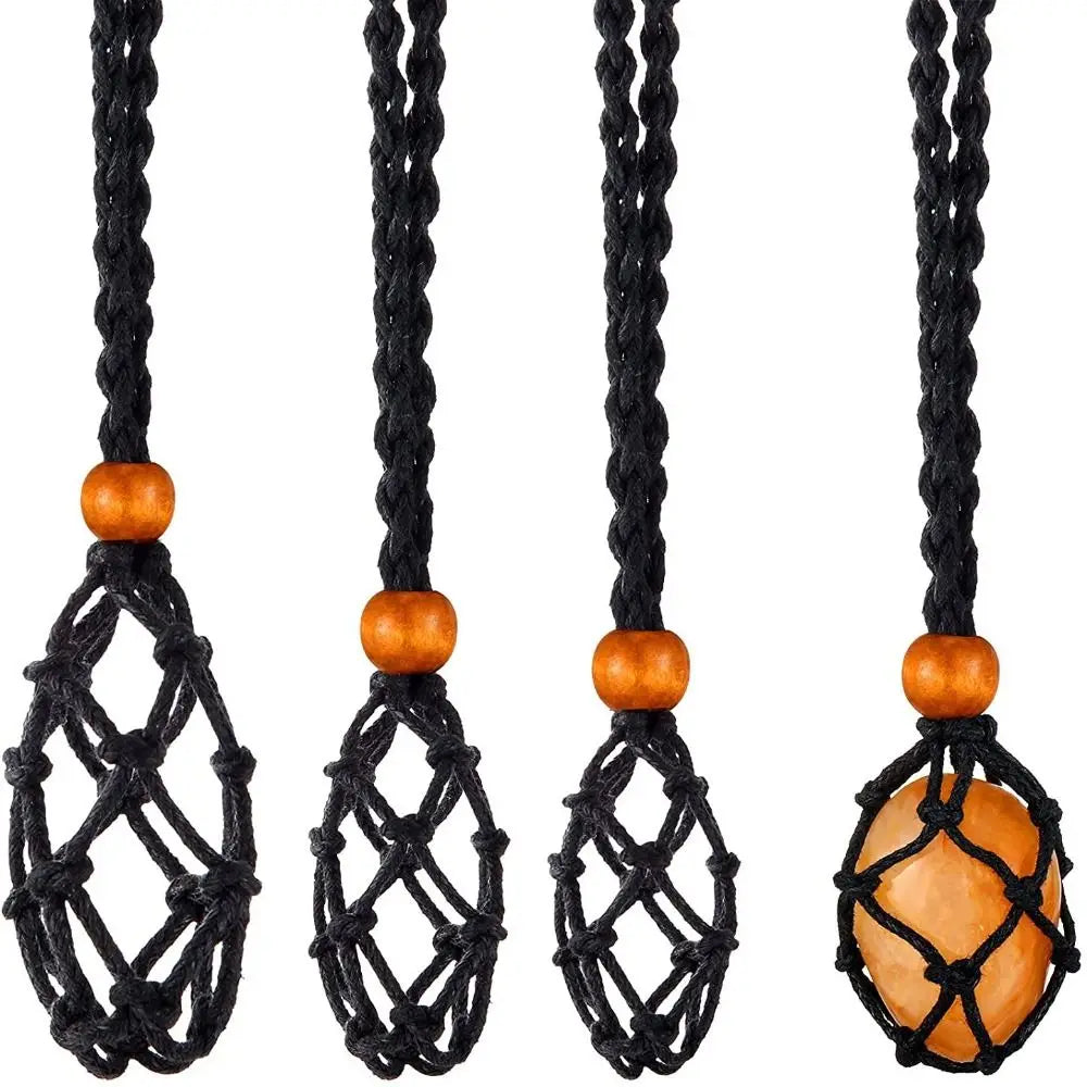 Multipurpose DIY Necklace Cord Braided Length Adjustable Crystal Necklace Holder Hand-woven Wax Rope Braided Necklace Cord Jewel