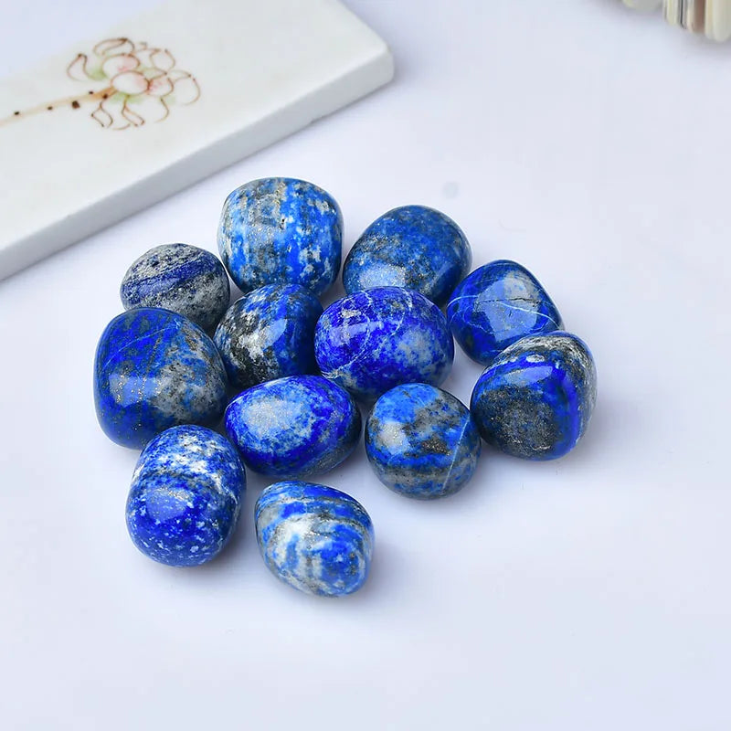 Natural Lapis Lazuli Tumbled Stones for Wicca Reiki Healing Crystals Polished Energy Chakra Stone Ornament