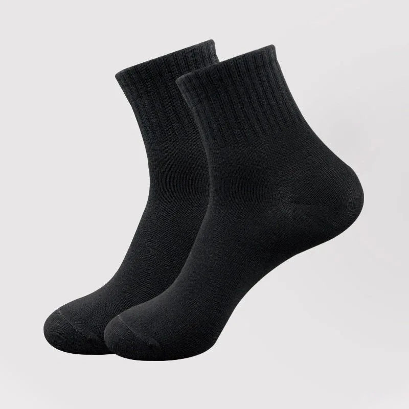 10Pairs/Lot Men's Casual Socks Antibacterial Breathable Business Socks Soft Fabric Elastic Medium Socks for All Seasons EU38-45