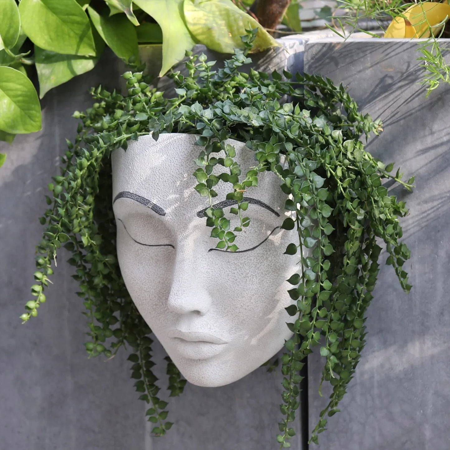 Resin Wall Mounted Planter Head Planter Succulent Plant Face Planter Pot