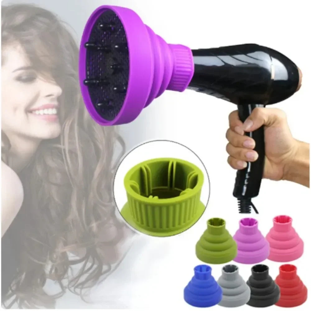 Universal Silicone Hairdryer Diffuser Cover Hair Curl Diffuser Foldable Curly Hair Drying Blower Styling Accessories Barber Tool