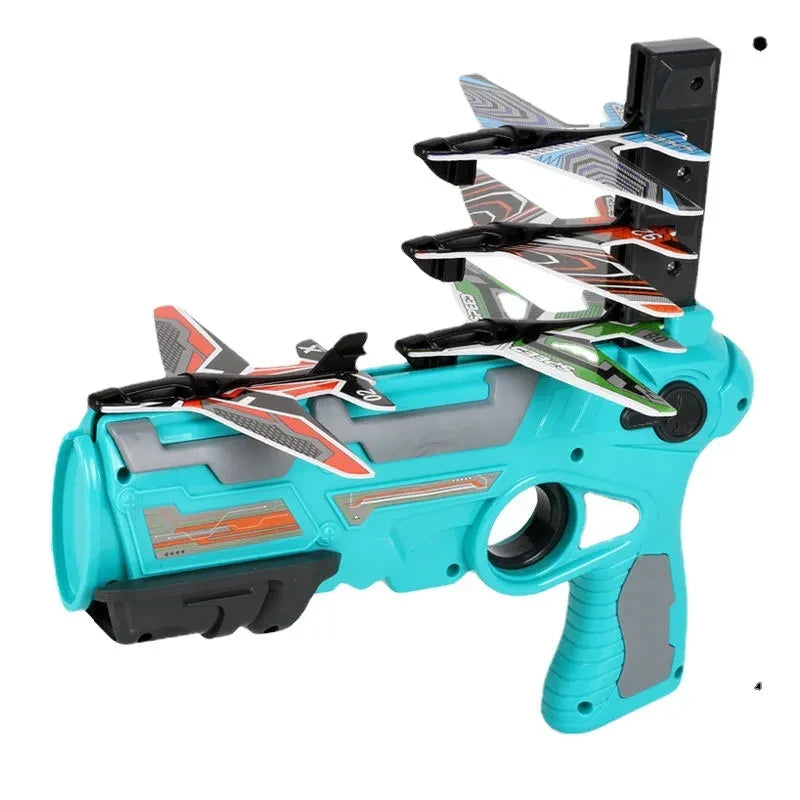 Aircraft Gun Toy Foam Ejection Children's Outdoor Boy's Continuous Fire Pistol Launcher Glide Model