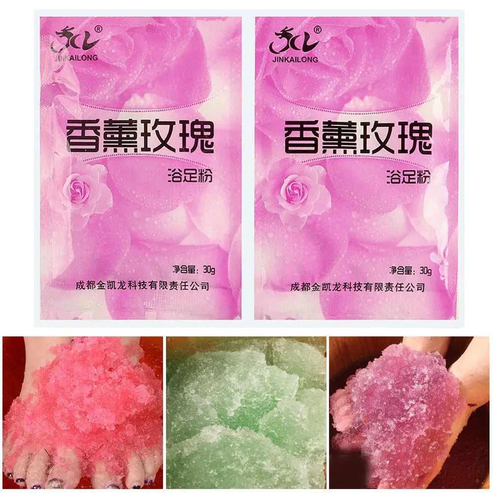 2pcs Rose Bubble Bath Powder Foot Bath Crystal Foot Bath Crystal Mud Body Foot Salt SPA Exfoliation Bath Mud Spa Pedicure