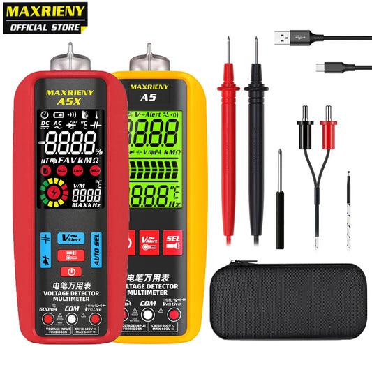 A5/A5X Voltage Tester Digital voltmeter Non-Contact Electrician Detector AC DC Current Voltmeter Live Wire Test Ohm Hz VFC Meter