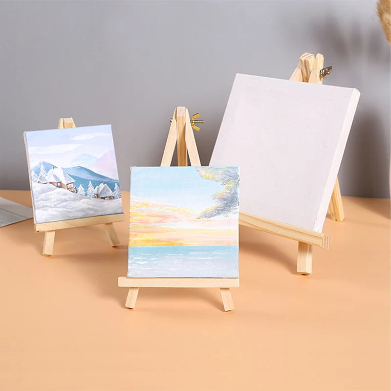 1pcs Natural Wood Mini Easel Frame Tripod Display Holder Meeting Wedding Table Name Card Stand Children Painting Display Craft