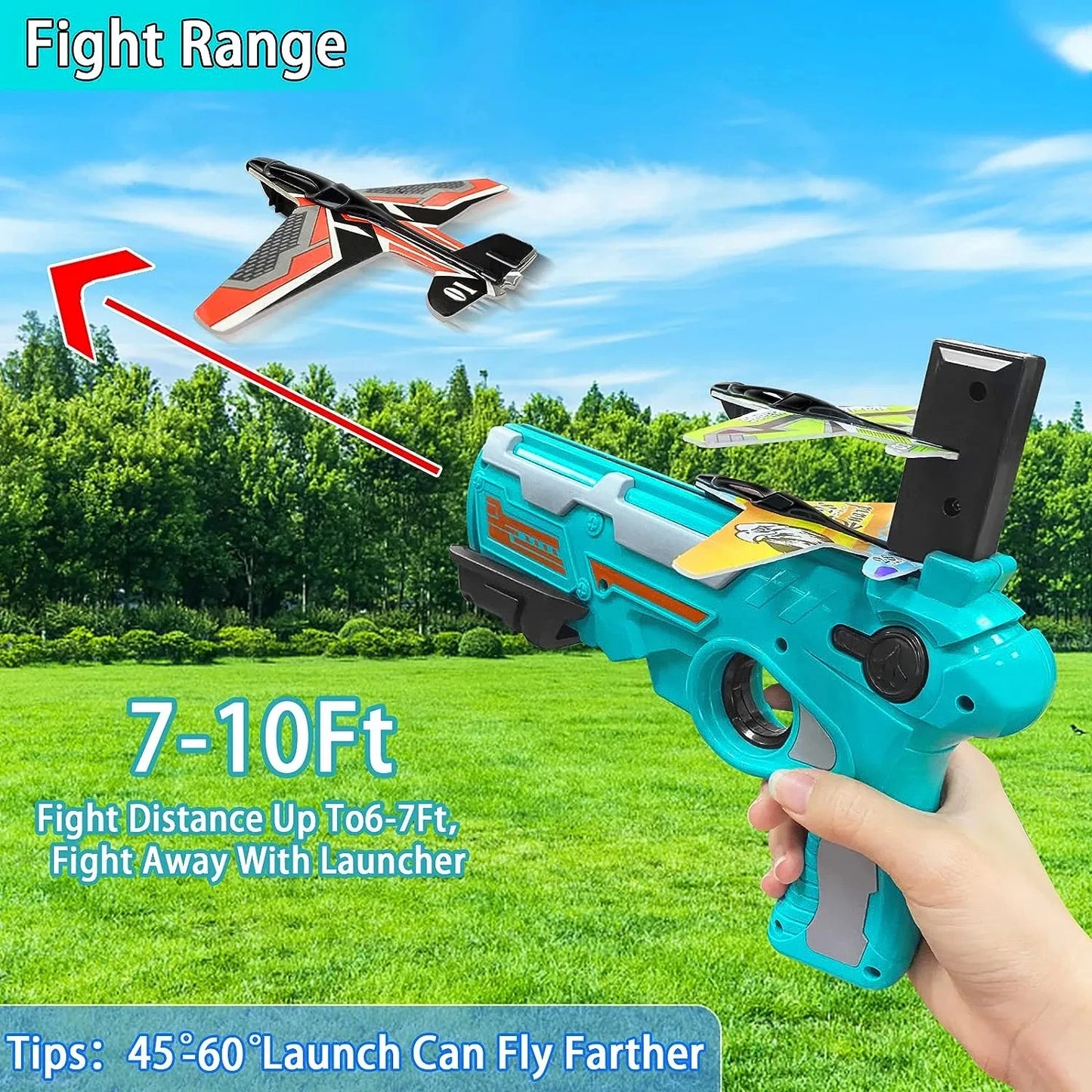 Aircraft Gun Toy Foam Ejection Children's Outdoor Boy's Continuous Fire Pistol Launcher Glide Model