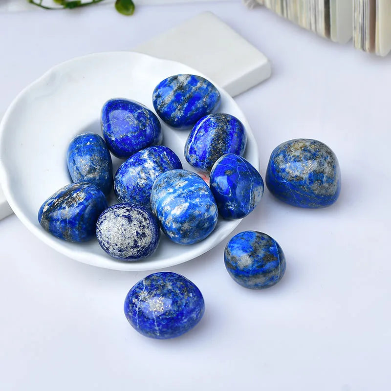 Natural Lapis Lazuli Tumbled Stones for Wicca Reiki Healing Crystals Polished Energy Chakra Stone Ornament