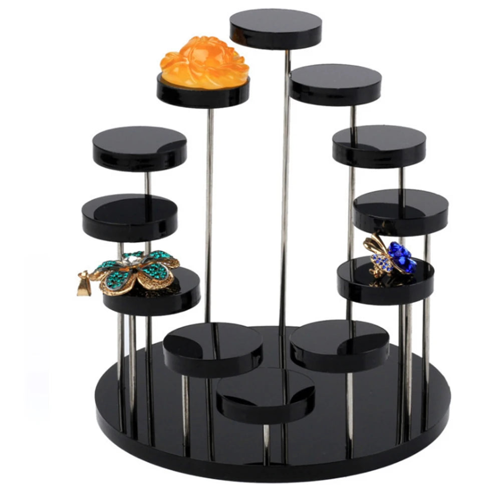 Hot Jewelry Display Stand Multi-Layers Acrylic Rings Gemstone Show Jewellery Holder Rack Mini Anime Action Figure Storage Shelf