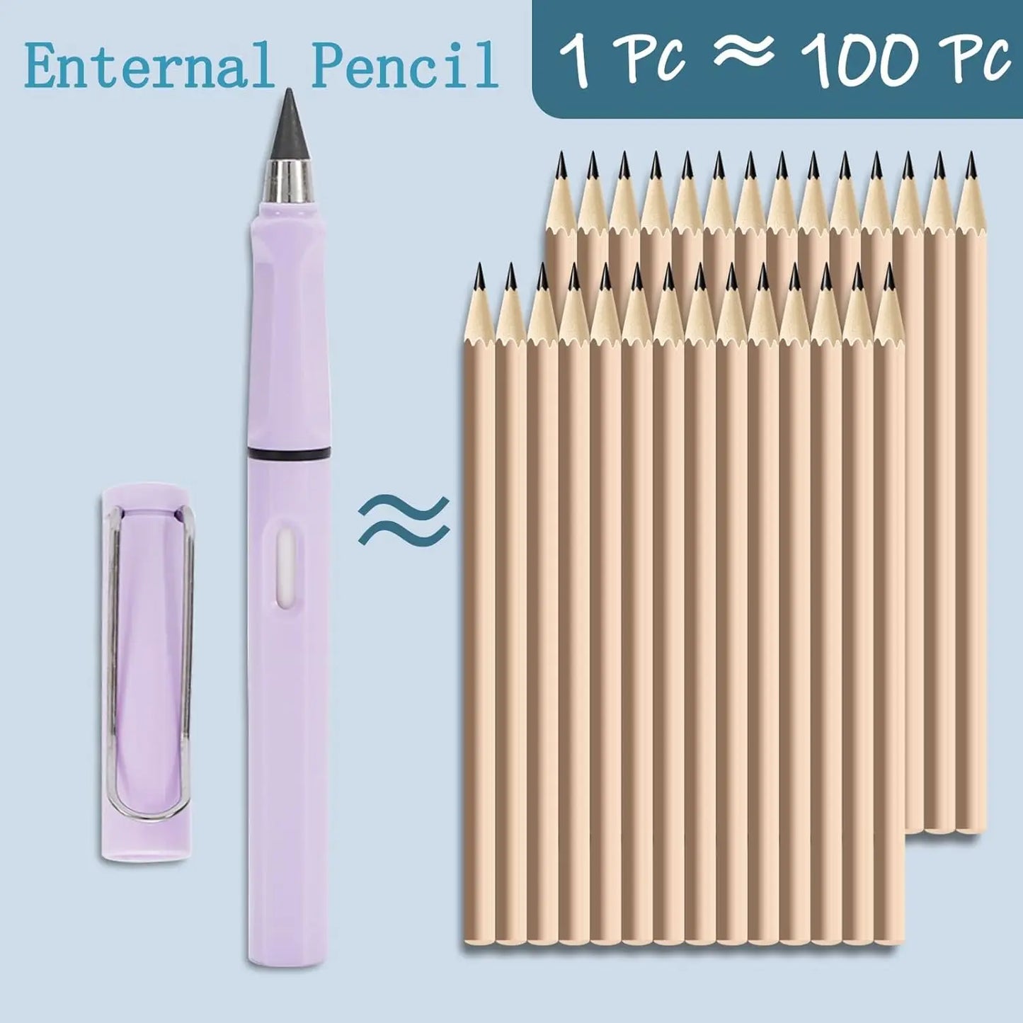 Infinity Pencil Forever Pencil with Eraser Cute Eternal Pencil Everlasting Pen with Replaceable