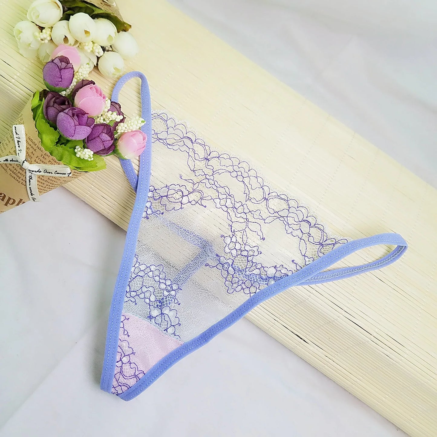 3PCS/Set Sexy Lace Thongs Women Random Underwear Bikini Underpants Low-Rise One Size Hollow G-string T-Back Panties Lingerie