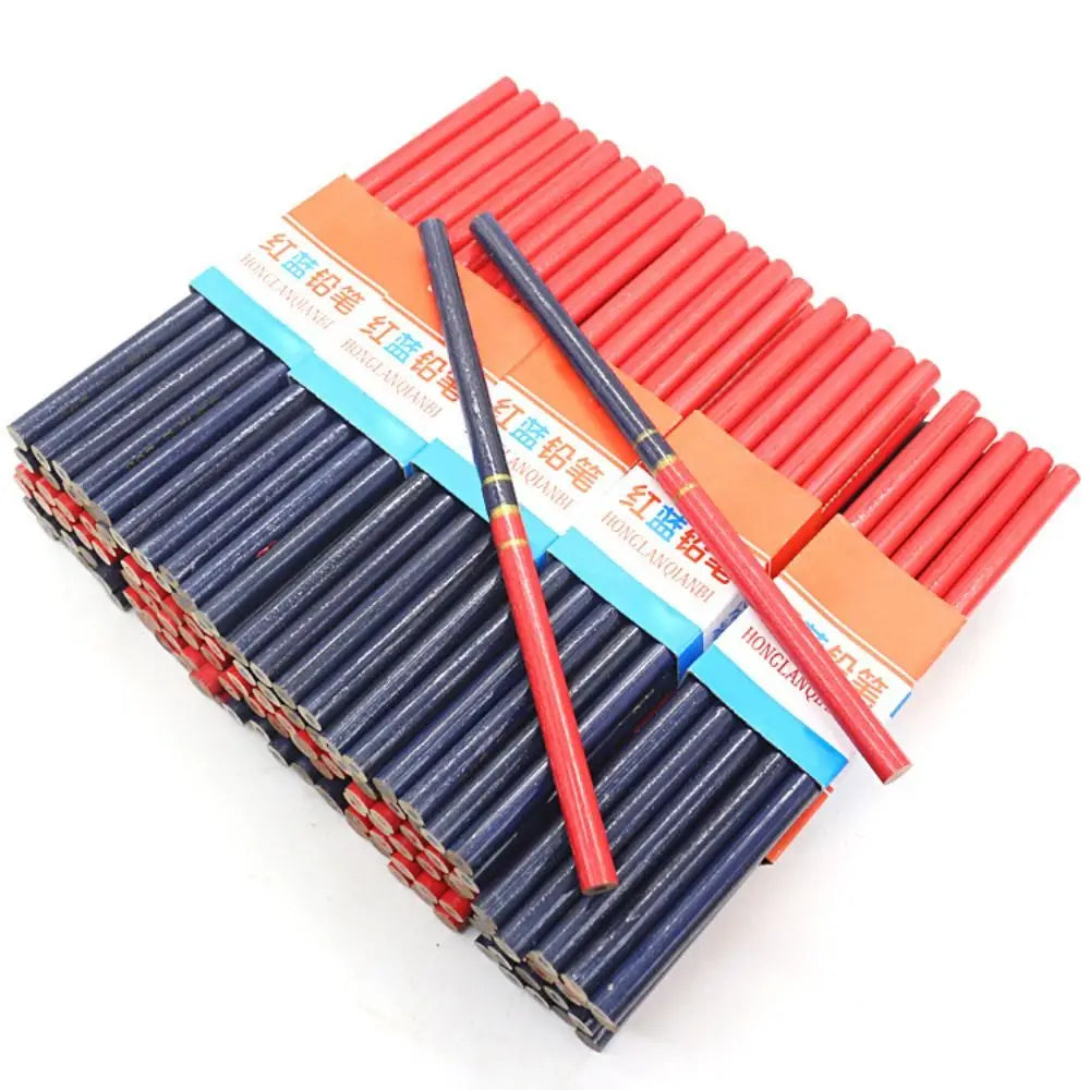 10pcs Carpenter Pencils Woodworking Pencil With Scale Black Lead DIY Builder Joiners Tool Blue Red Lead Stationery Marker Pencil