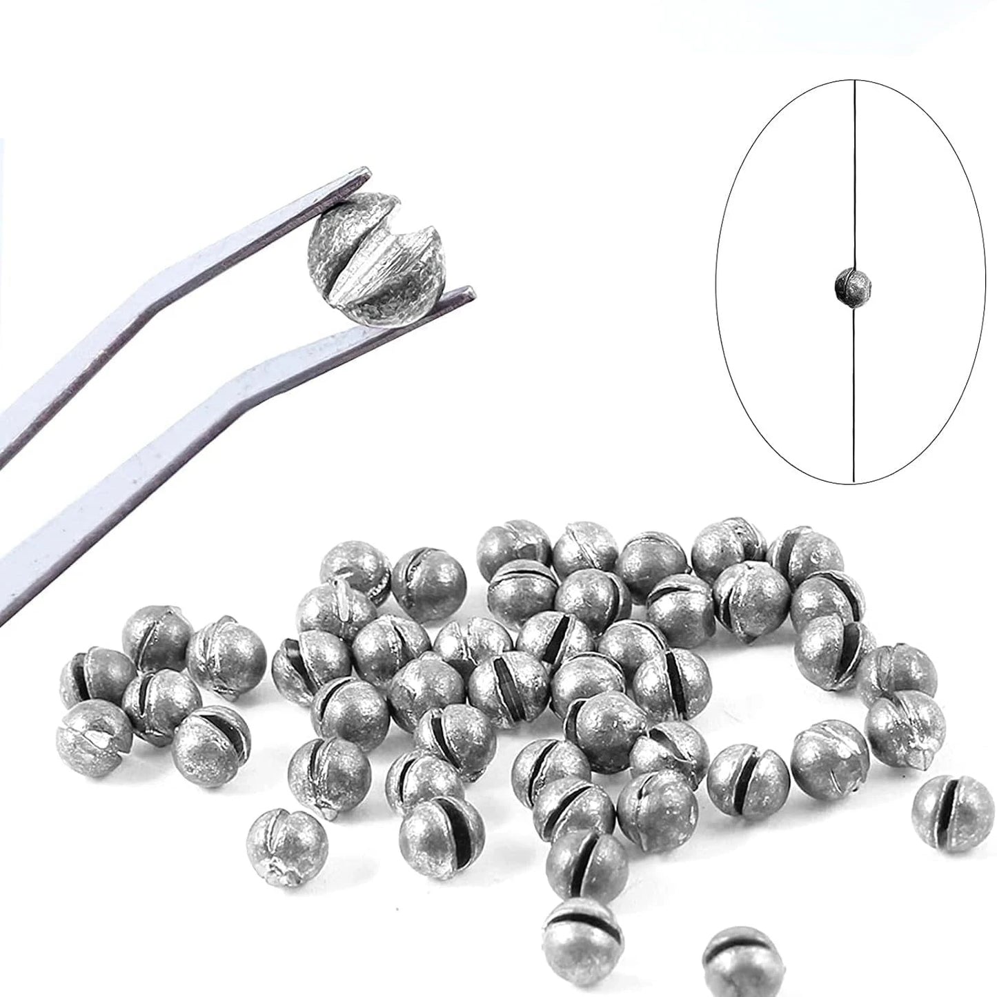 Fishing Weights Sinkers Set,205pcs/106pcs/box Metal Split Shot Weights 0.5g 0.8g 1.6g 2g Removable Round Fishing Sinkers Tackle