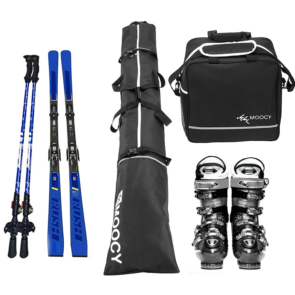 2 Pcs Ski Set Skiing Snowboard Bag Waterproof Ski Bag & Ski Boot Bag Snowboard Bag Travel Kit for Adults Children Ski Accesories