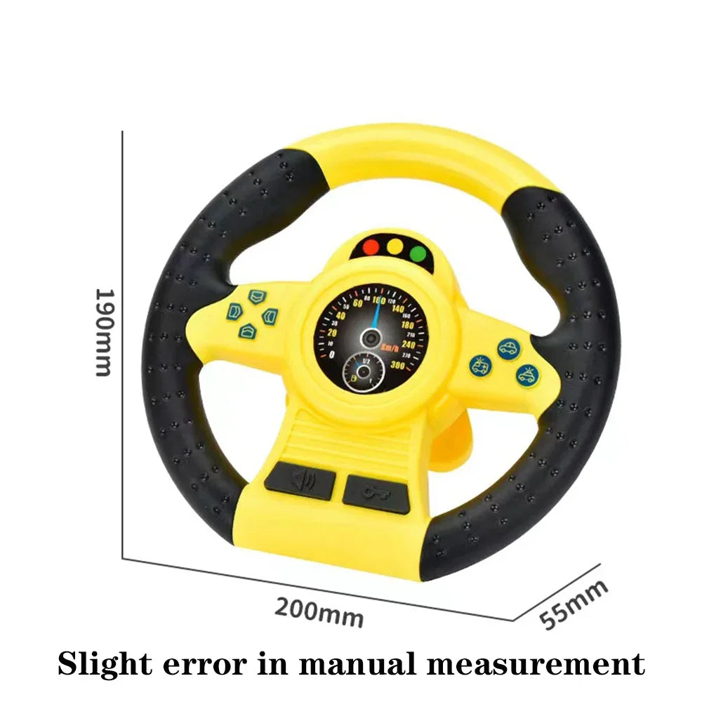 Simulation Steering Wheel Toy Montessori Eletric With Light Sound Baby Kids Musical Educational Copilot Stroller Steering Toy