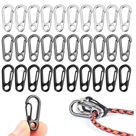 10/50Pcs Carabiner D-Ring Key Chain Spring Clips Mini Aluminium Alloy Hang Buckle Survival EDC Gear Outdoor Camping Keyring Tool