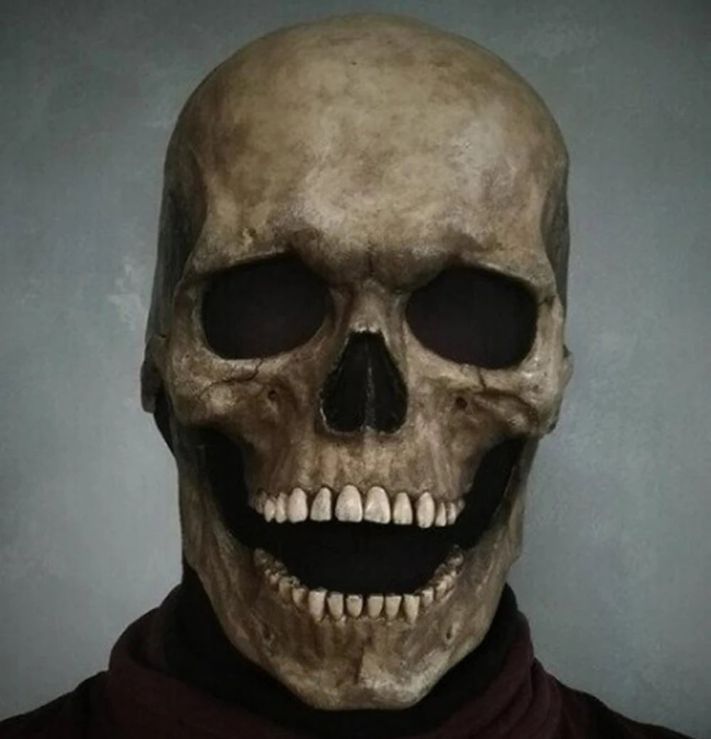 Movable Mouth Skull Headgear Halloween Party Role-playing Horror Props Scary Funny Mask Haunted House Secret Room Decoration