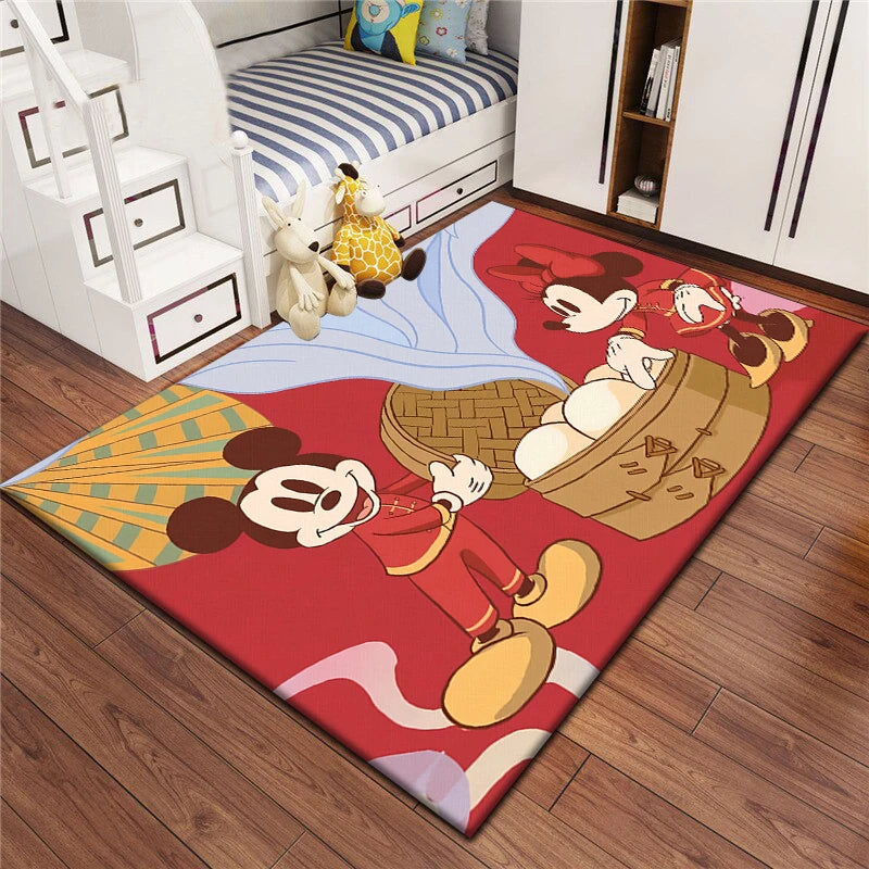 Minnie Mickey Mouse,beauty Cartoon HD Printed Carpet Living Room,Home Decor Sofa,Table Rug Non-slip Chair Lounge Mat Picnic Camp