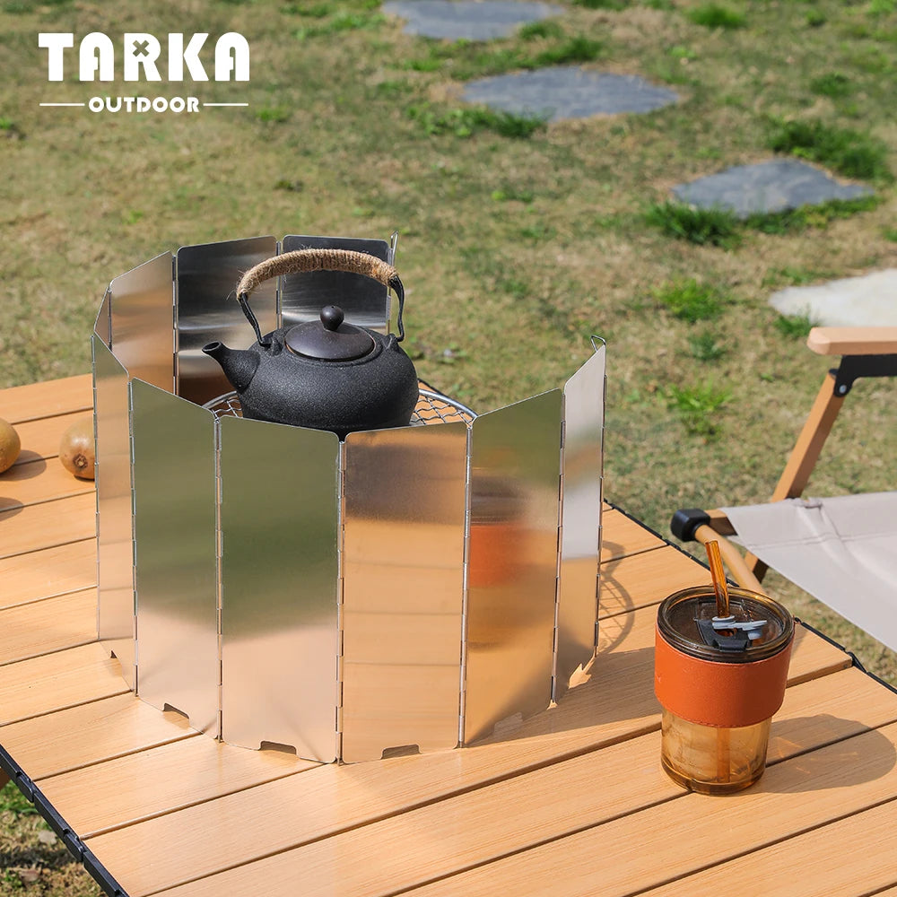 TARKA Outdoor Gas Stove windshield Foldable gas heater Camping Burner windshield Hiking Survival Accessoreis Camper Supplies