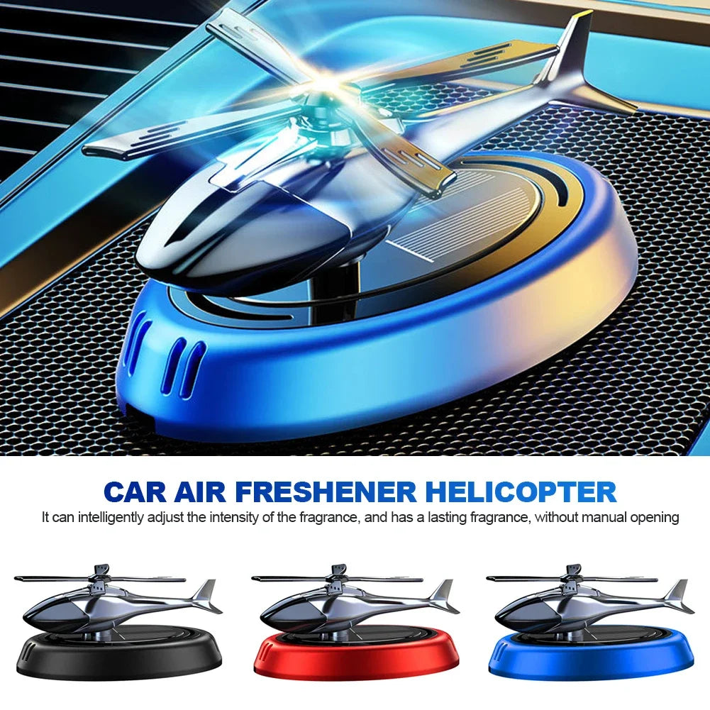 Solar Car Fragrance Helicopter Car Air Freshener ornaments Decor Interior Decoration Solar Rotating Aroma Diffuser for Office