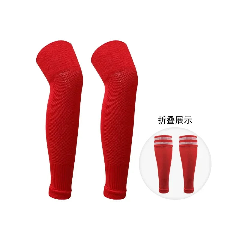 New Style Adult Football Calf Socks Over-the-Knee Soccer Leggings Socks Kids Breathable Sports Knee Pads Leg Cover Joint Knee