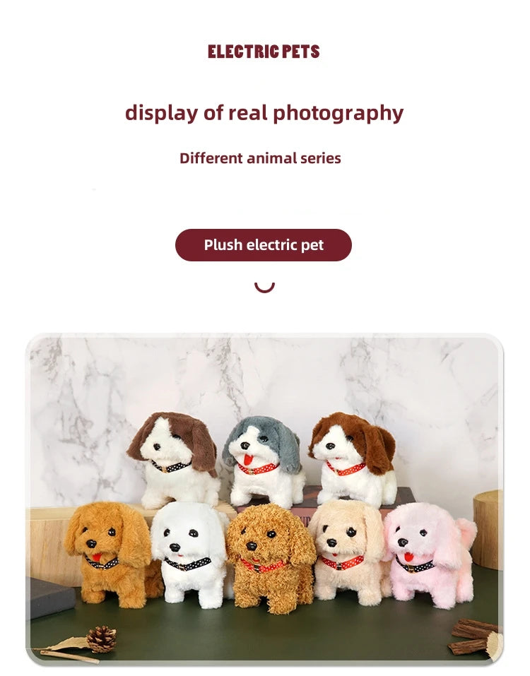 Realistic Plush Simulation Smart Dog Called Walking Plush Toy Electric Plush Robot Dog Toddler Toy Christmas Gift Realistic Plus