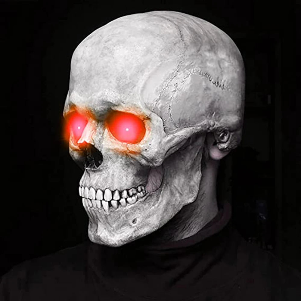 Movable Mouth Skull Headgear Halloween Party Role-playing Horror Props Scary Funny Mask Haunted House Secret Room Decoration