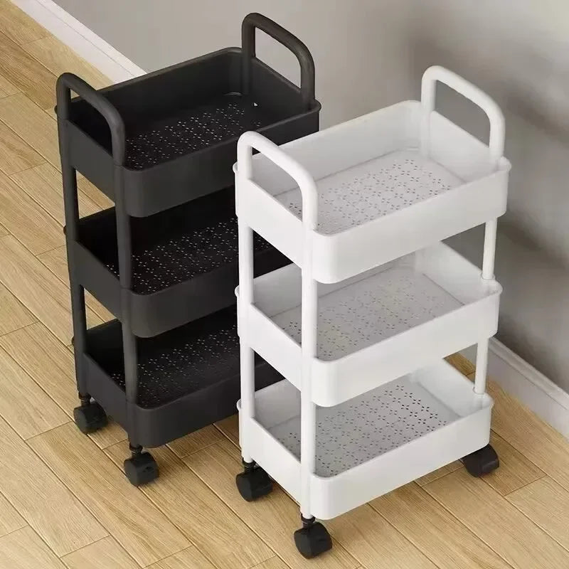 Mobile Storage Rack Trolley Kitchen Bathroom Bedroom Multi Storey Snacks Storage Rack with Wheels Organizer Home Accessories