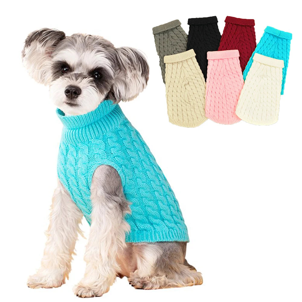 Warm Dog Sweater For Small Medium Dogs Cats Soft Cozy Puppy Clothes Turtleneck Schnauzer Chihuahua Yorkies Coat Pet Costume