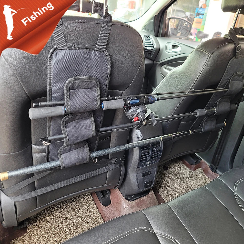 Car Seat Fishing Rod Rack Set Car Fishing Rod Rack  Strap Adjustable Car Fishing Rod Rack Car Fixing Belt