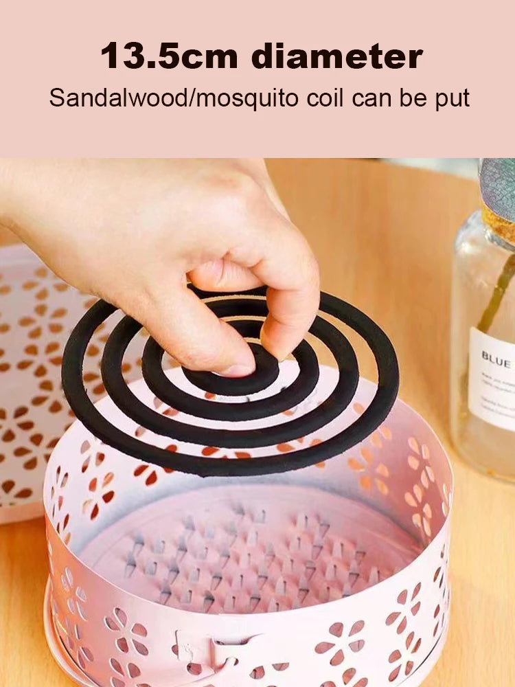 Portable Mosquito Coil Tray Holder Home Insect Repellent Anti-fire Sandalwood Incense Burner Box Anti-Mosquito Supplies