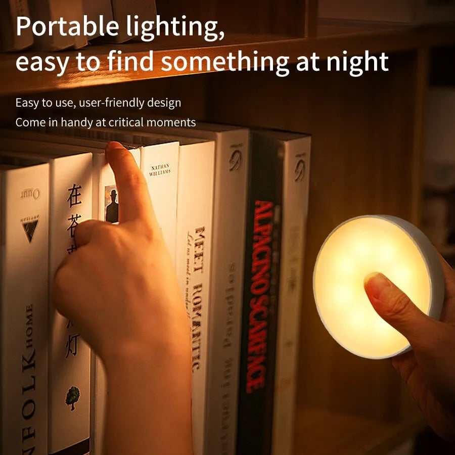 Rechargeable LED Under Cabinet Lights Motion Sensor Night Light Smart Lamp Stairs Closet Wardrobe Kitchen Light Bedroom Decor