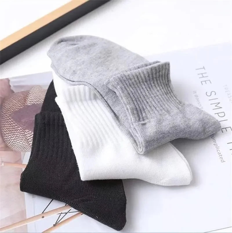 10Pairs/Lot Men's Casual Socks Antibacterial Breathable Business Socks Soft Fabric Elastic Medium Socks for All Seasons EU38-45