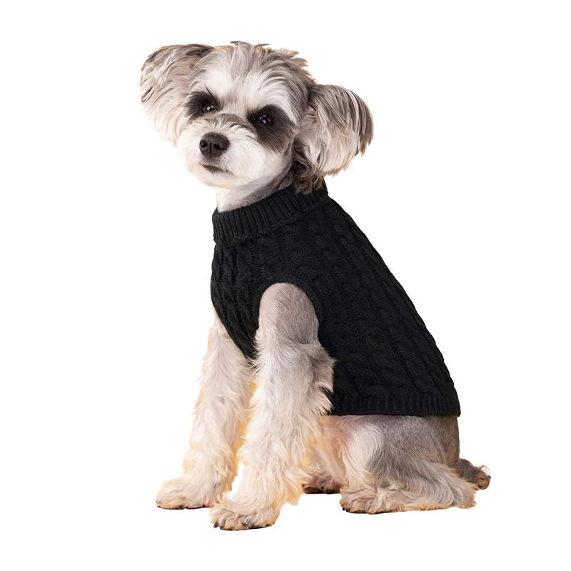 Warm Dog Sweater For Small Medium Dogs Cats Soft Cozy Puppy Clothes Turtleneck Schnauzer Chihuahua Yorkies Coat Pet Costume