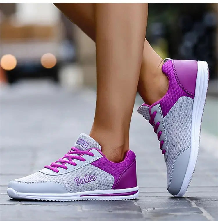 2024 New Fashion Sneakers For Women Breathable Trainers Outdoor Women Sneakers Mesh Fabric Lace Up Female Footwear Shoes Women