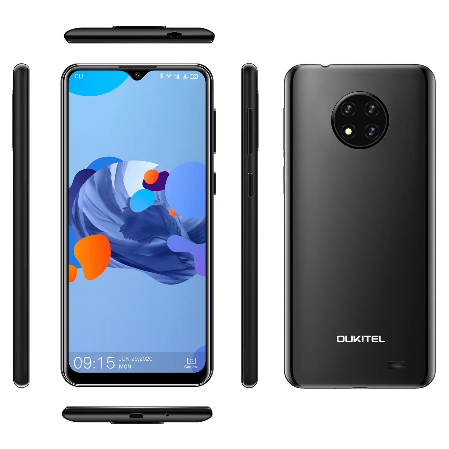 Oukitel C19 Smartphone 4000mAH Battery Android 10.0 Mobile Phone 6.49”HD+In-cell Display MTK6737  Triple Camera Phone