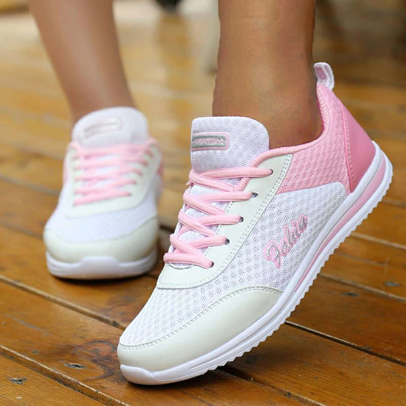 2024 New Fashion Sneakers For Women Breathable Trainers Outdoor Women Sneakers Mesh Fabric Lace Up Female Footwear Shoes Women